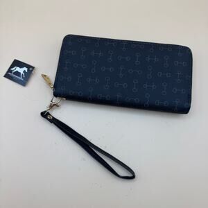 AWST International Women’s Black Horsebit Graphic Zip Around Wallet